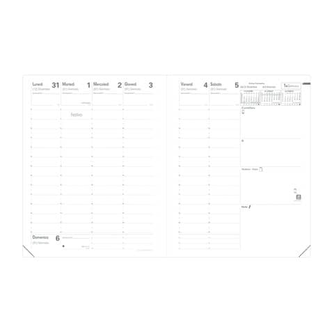 Agenda settimanale 2025 Quo Vadis Presidente 21x27 cm - rivest. sintetico lucido Madera nero 01630325MQ